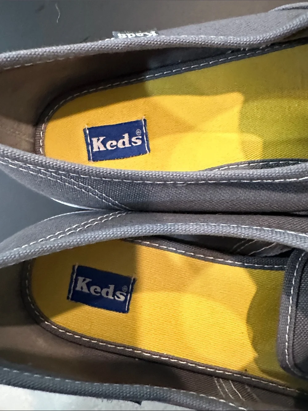 Keds Gray Canvas Sneakers with Cream Laces